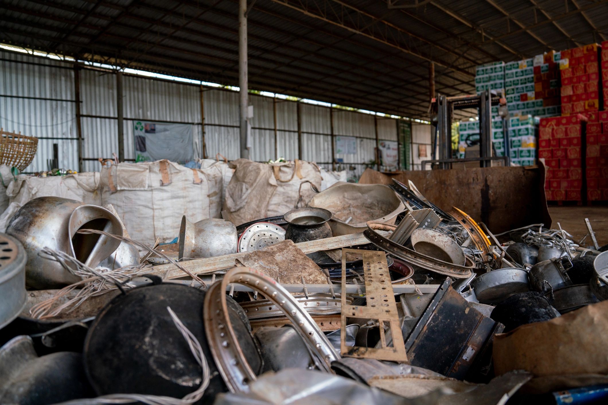 Matériaux recyclés dans une installation industrielle
